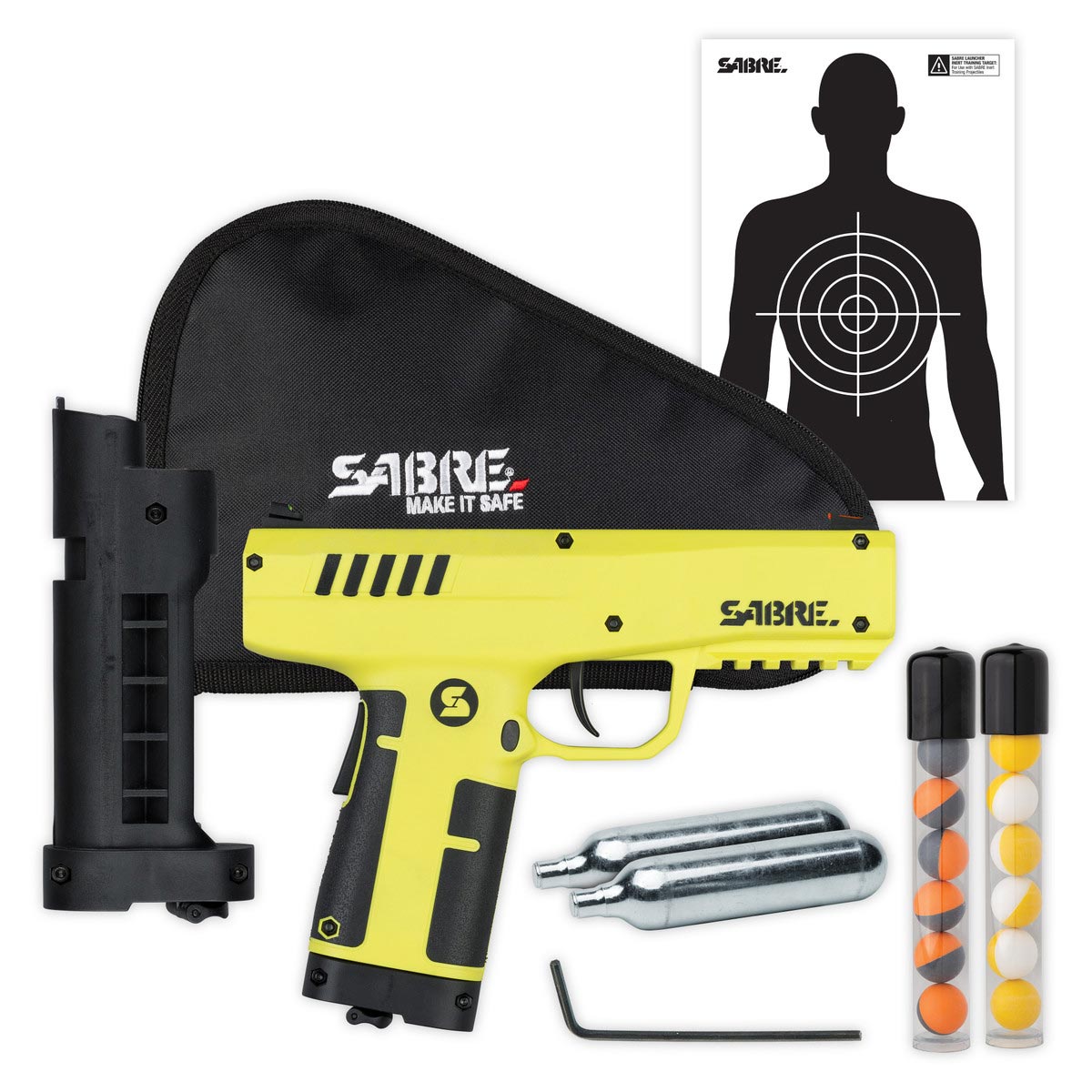 Sabre .68 Caliber Pepper Ball Launcher Yellow Black