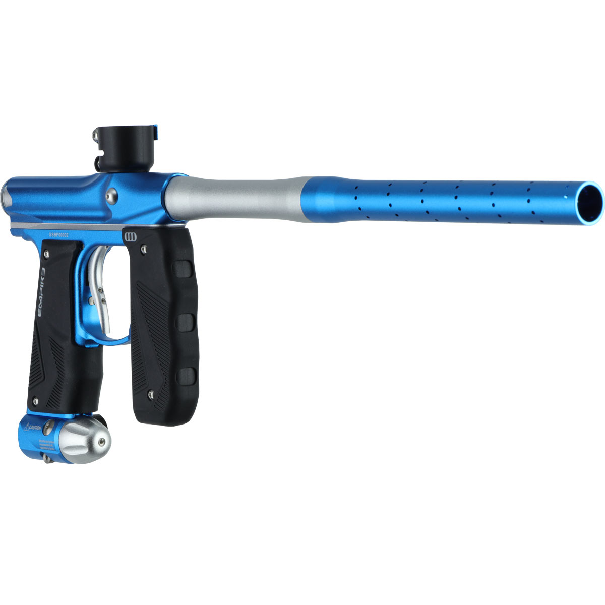 Empire Mini GS Paintball Marker Blue Silver Dust w 2 PC Barrel