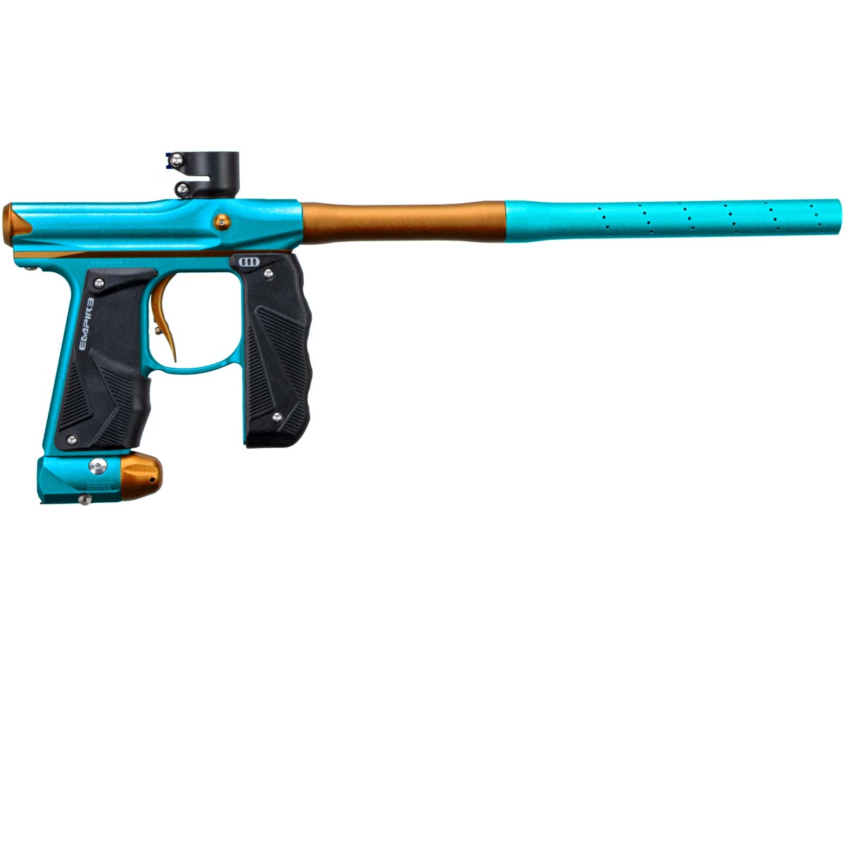 Empire Mini GS Paintball Marker Aqua Orange Dust w 2 PC Barrel