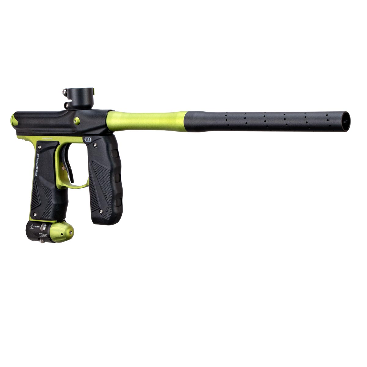 Empire Mini GS Paintball Gun Black / Lime Green Dust w 2 PC Barrel Rookie Package