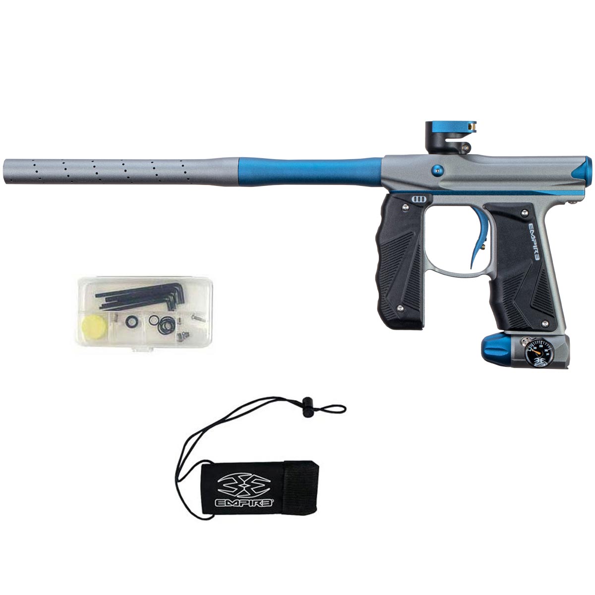 Empire Mini GS Paintball Marker Grey Navy Blue Dust w 2 PC Barrel