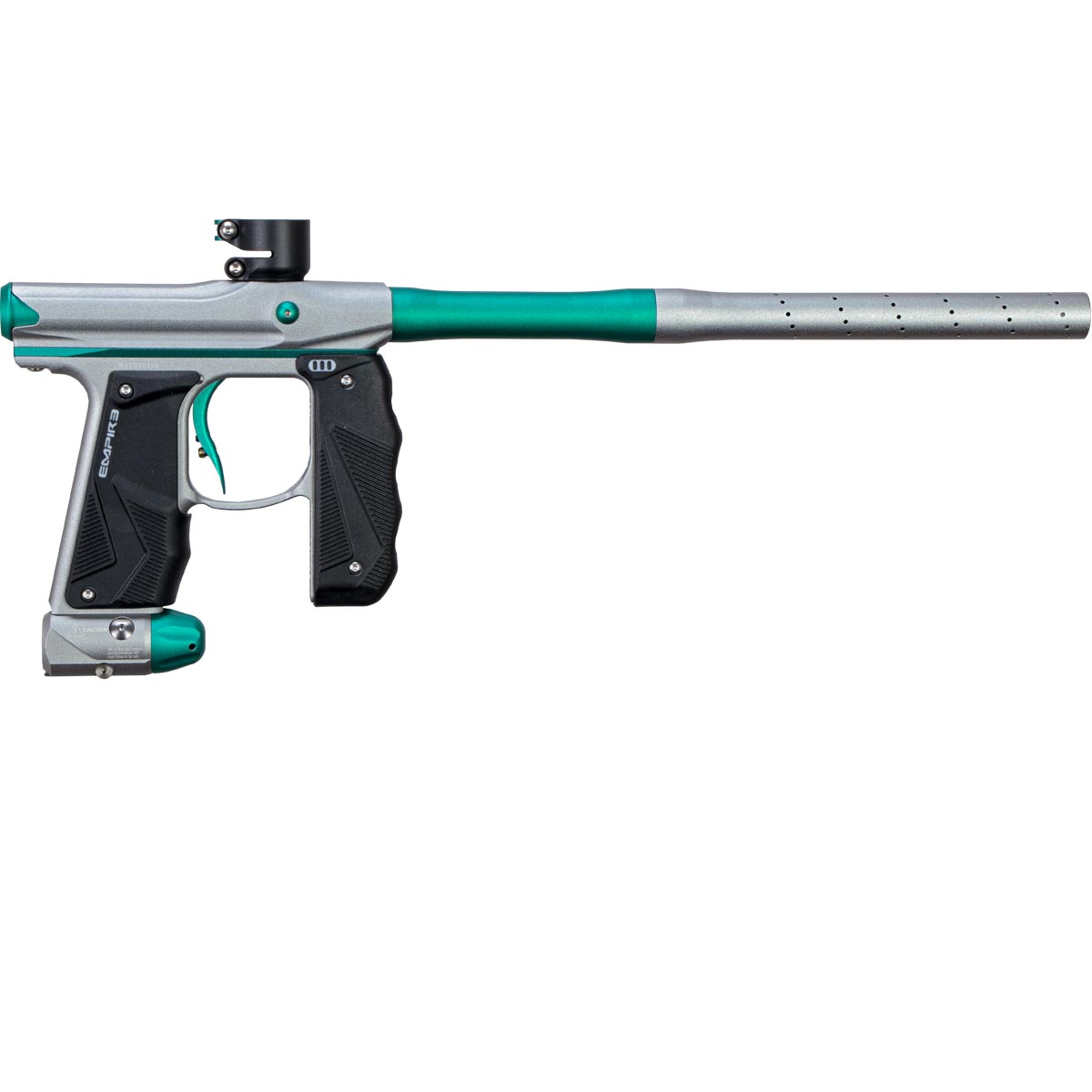 Empire Mini GS Paintball Marker Grey / Teal Dust w 2 PC Barrel Rookie Package