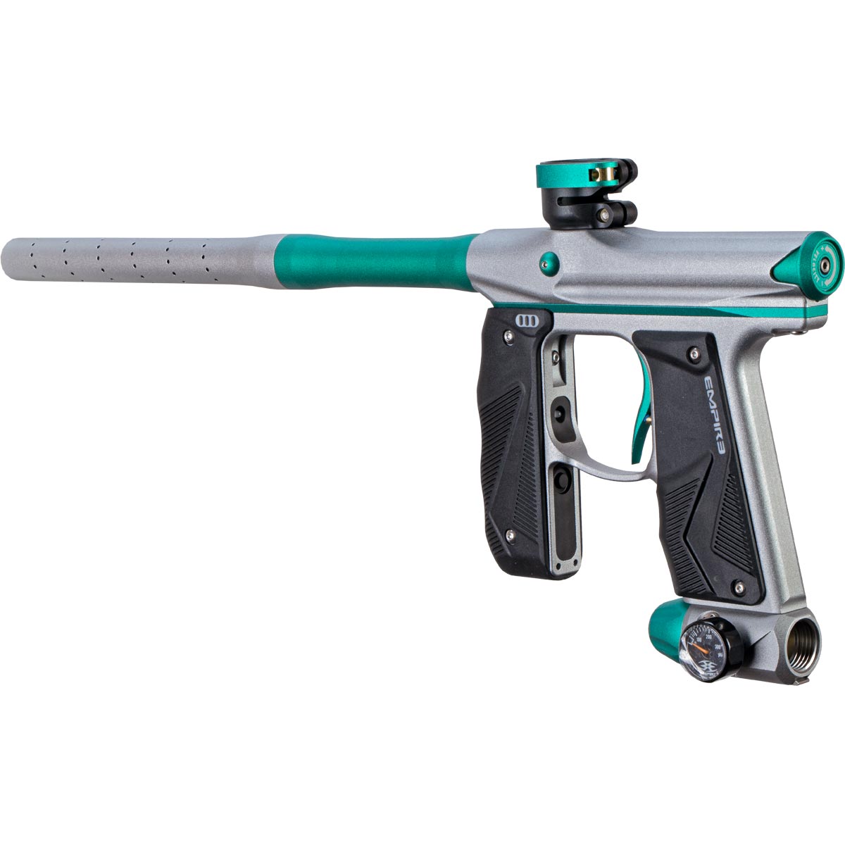 Empire Mini GS Paintball Marker Grey / Teal Dust w 2 PC Barrel Rookie Package