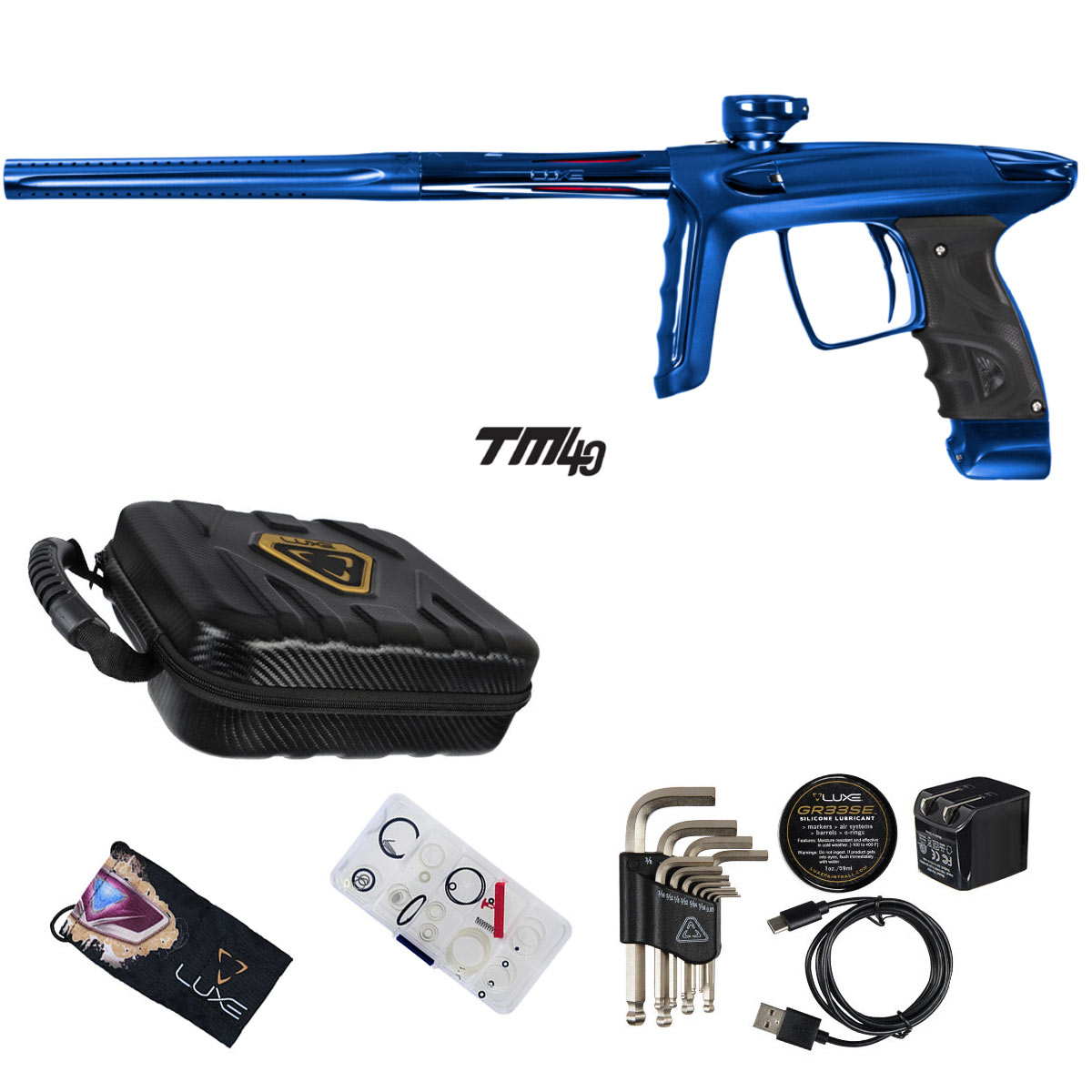 DLX Luxe TM40 Paintball Marker Blue Dust / Polished Blue