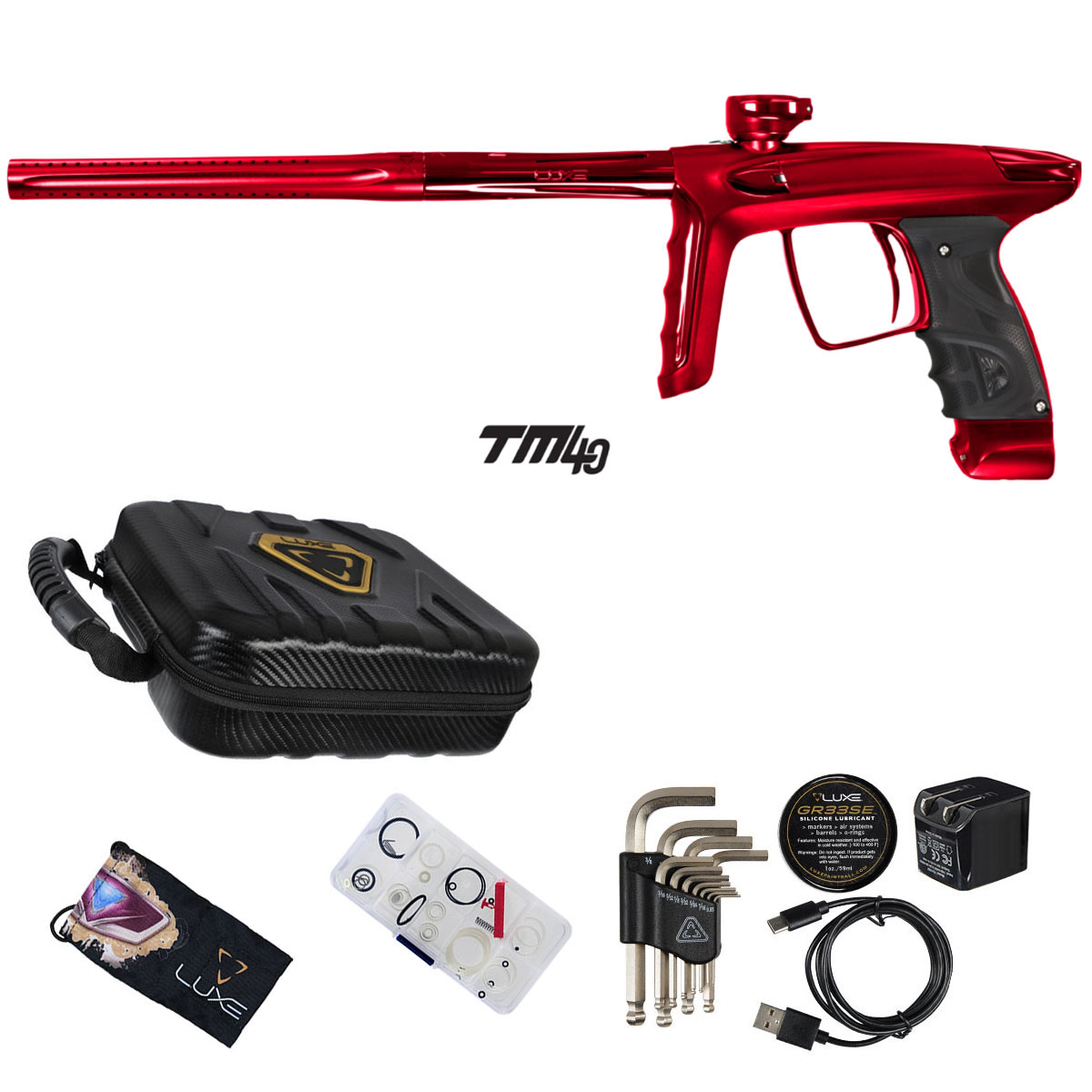 DLX Luxe TM40 Paintball Marker Red Dust / Polished Red