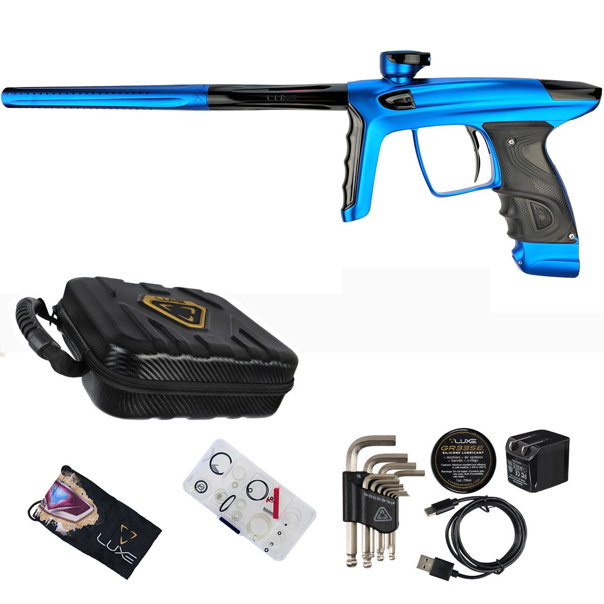 DLX Luxe TM40 Paintball Marker Blue Dust / Polished Black