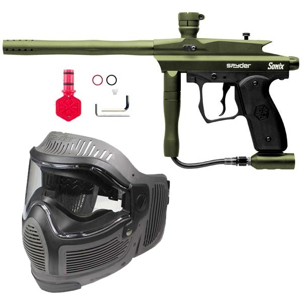 Spyder Sonix Paintball Gun Players Kit Olive