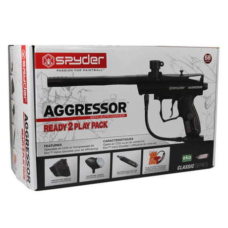 Spyder Aggressor Ready To Play Paintball Package Black