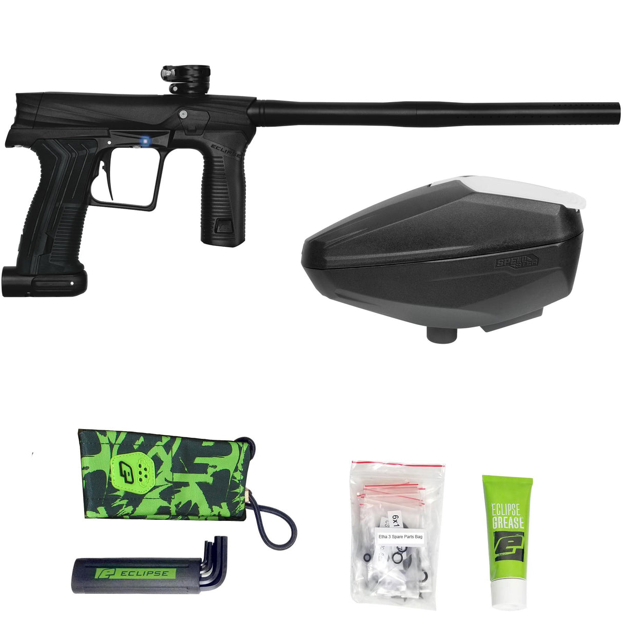 Planet Eclipse Etha 3 Electronic Paintball Marker Black w Speedster Hopper Combo