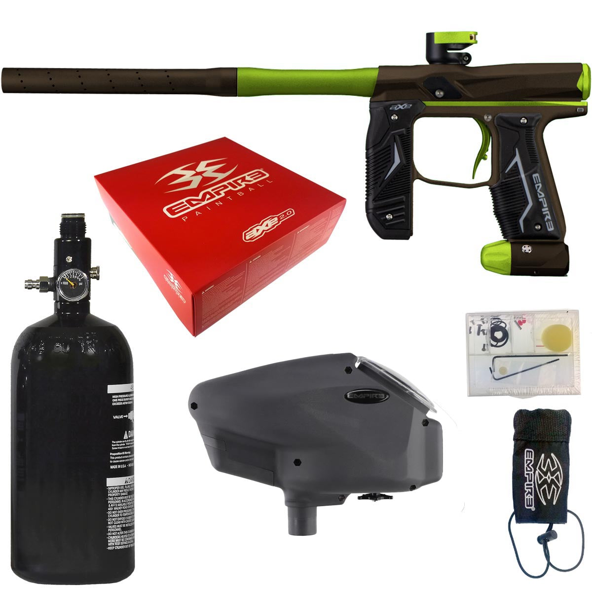 Empire Axe 2.0 Paintball Marker Dust Brown Dust Green Rookie Package