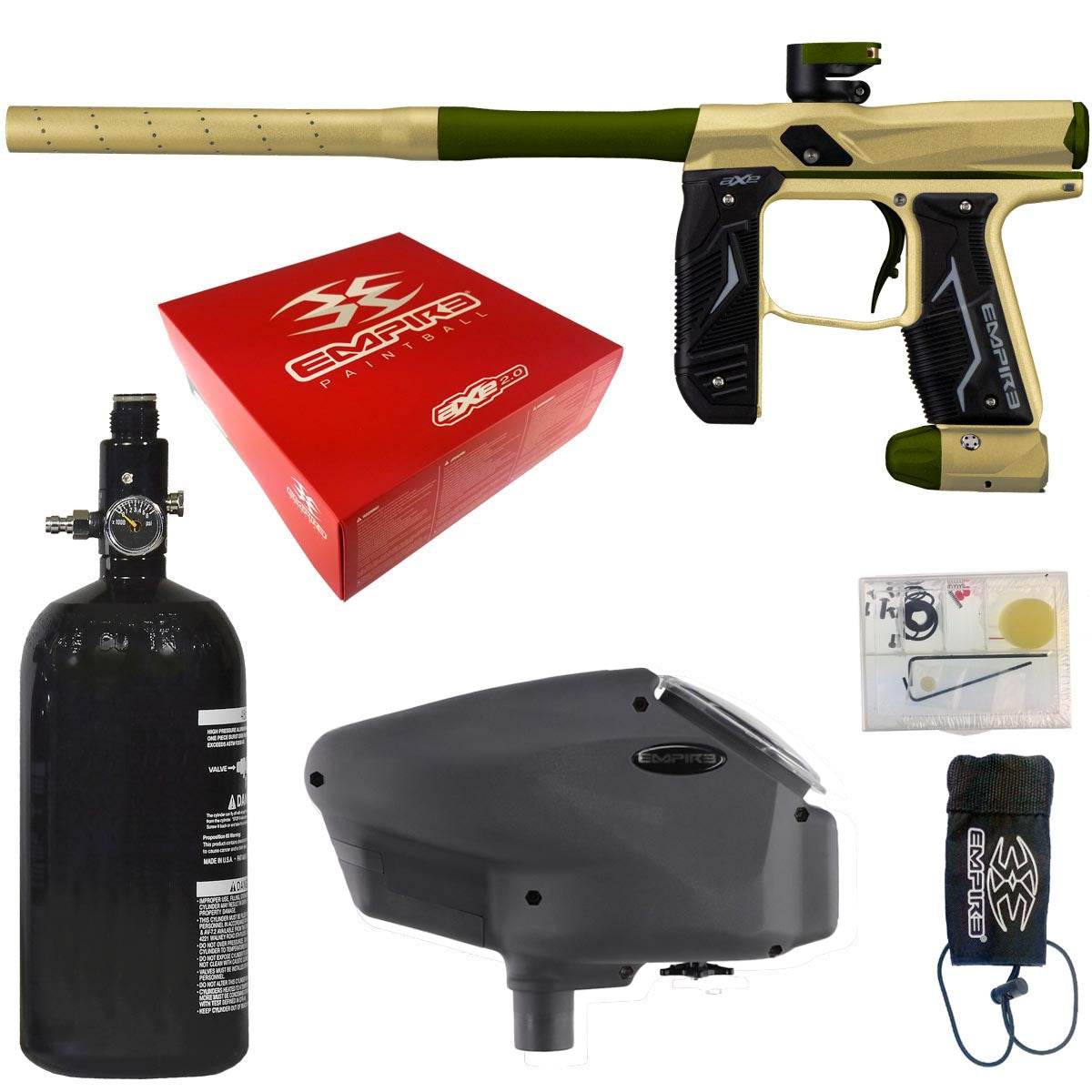 Empire Axe 2.0 Paintball Marker Dust Tan Dust Olive Rookie Package