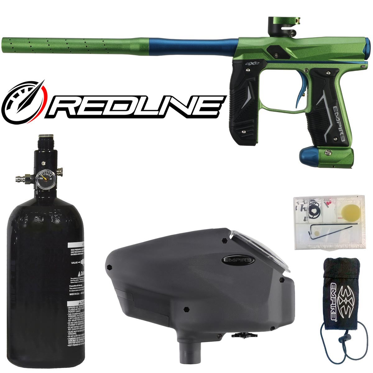 Empire Axe 2.0 with Redline OLED Board Dust Mantis Green Dust Savoy Blue Rookie Package