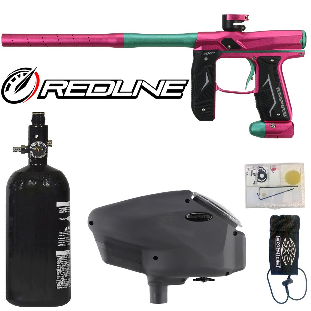 Empire Axe 2.0 with Redline OLED Board Dust Hot Pink Dust Teal Rookie Package