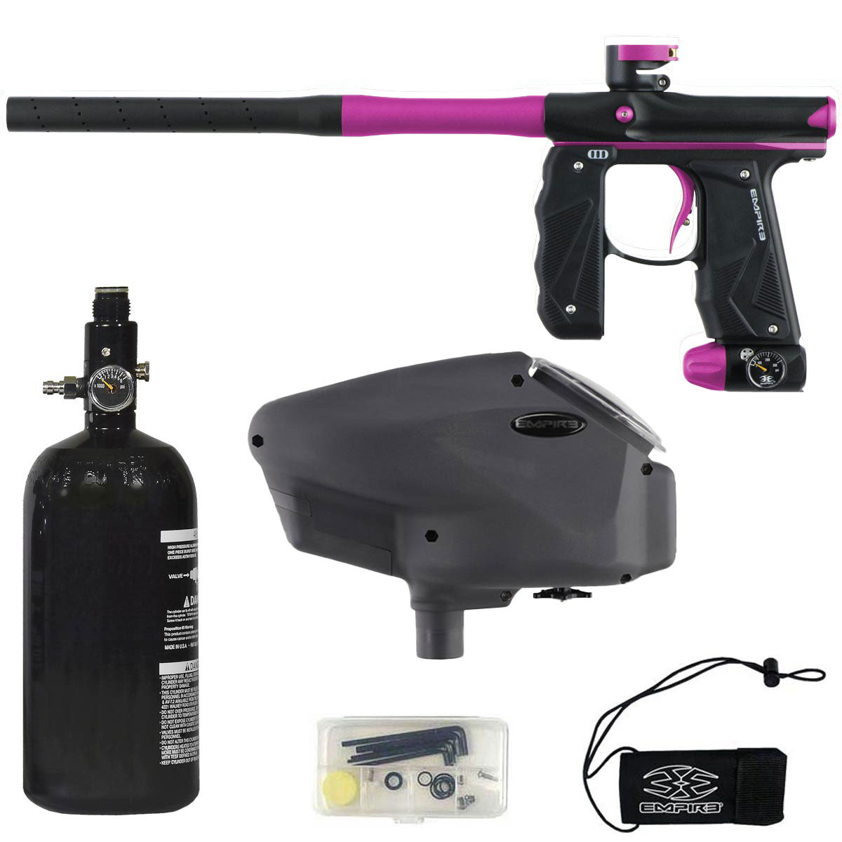 Empire Mini GS Paintball Marker Black Pink Dust Rookie Package