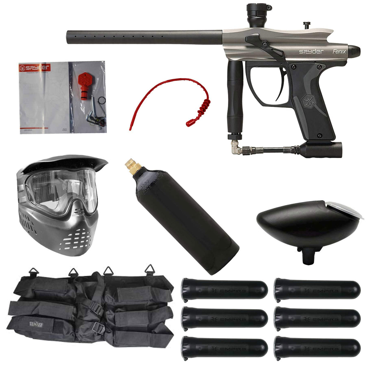 Spyder Fenix Paintball Starter Package Silver Grey