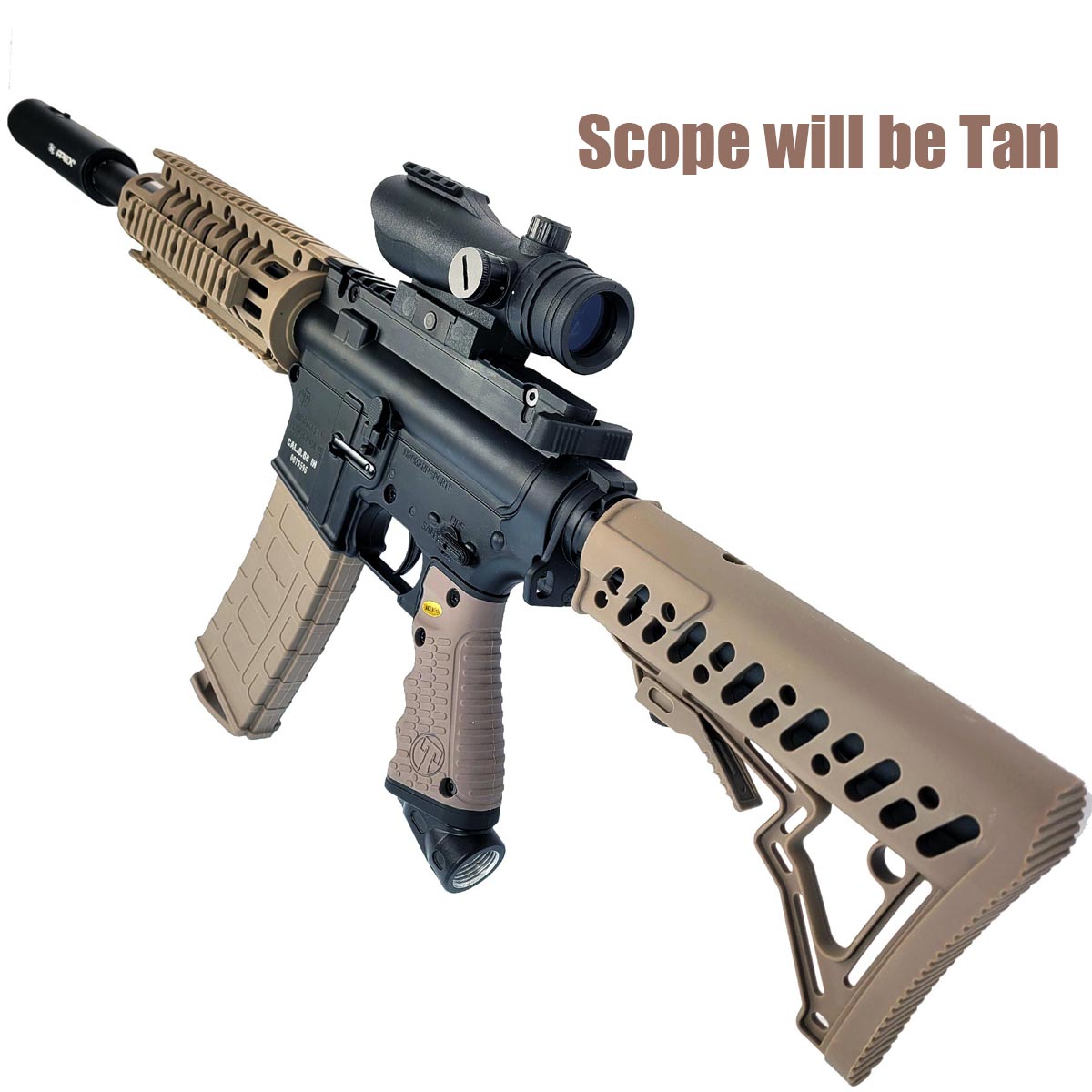 Tippmann TMC Mag Fed Sniper Paintball Marker Tan Black