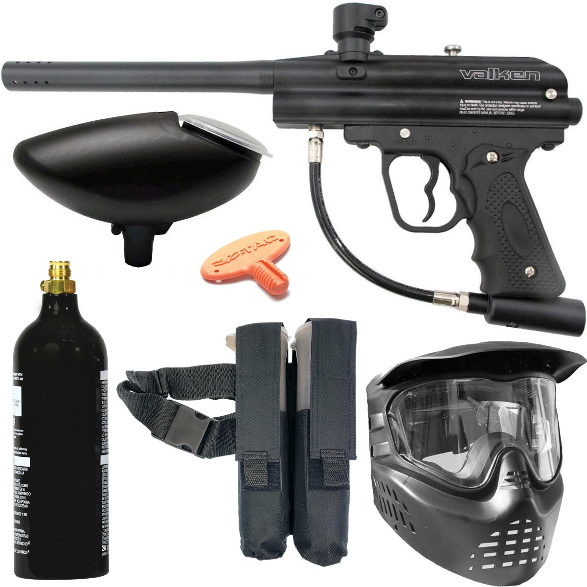 Valken Razorback Paintball Starter Package Black