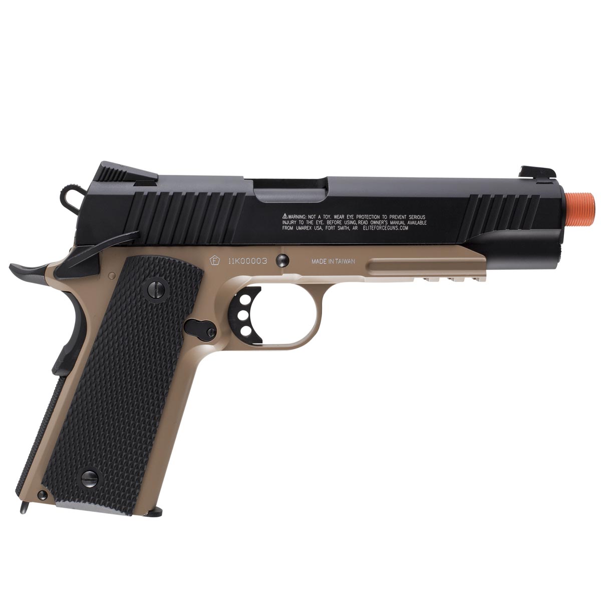 Elite Force 1911 Tac Airsoft Pistol Black Dark Earth