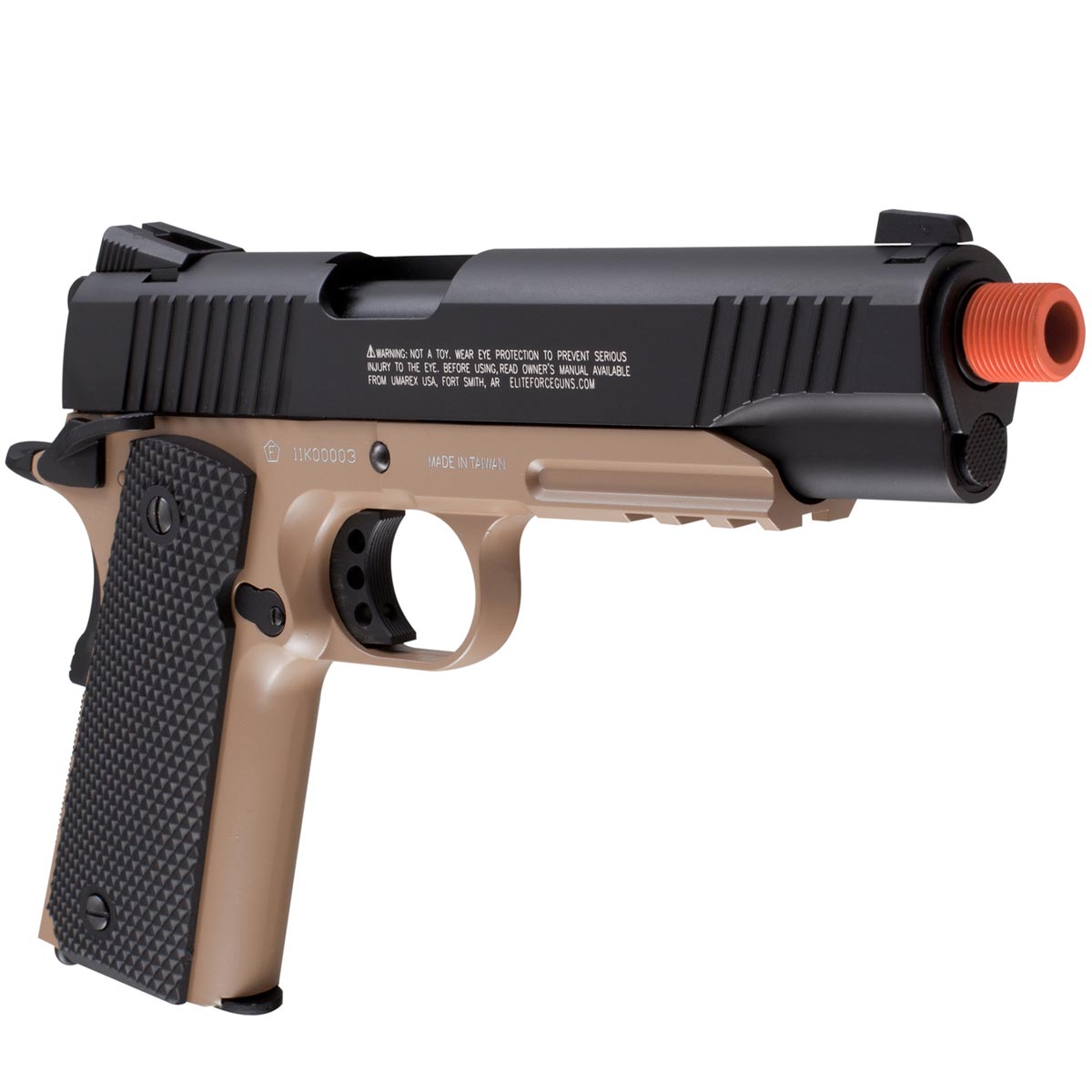 Elite Force 1911 Tac Airsoft Pistol Black Dark Earth