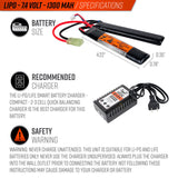 Valken Energy LiPo 7.4V 1300mAh 30C 2 Split