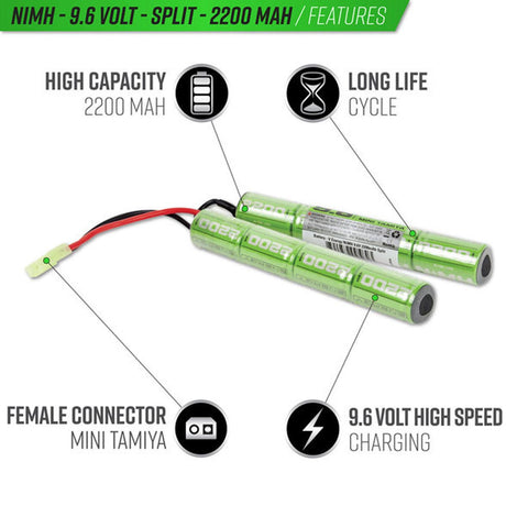 Valken Energy 9.6V NiMH 2200mAh Split