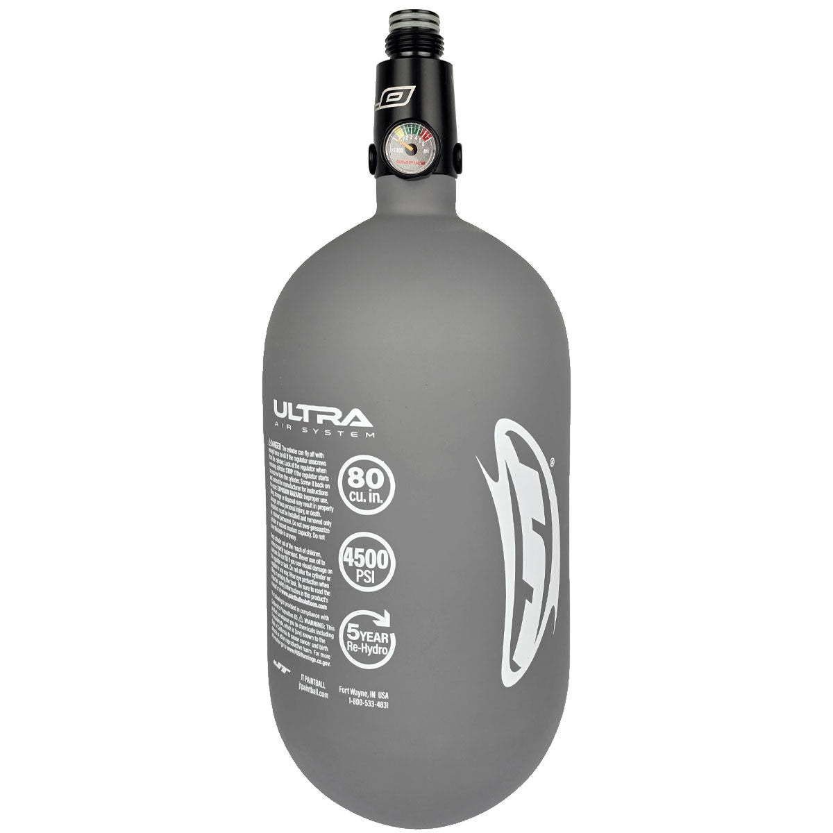 JT Ultra Carbon Fiber Air Tank 80ci 4500psi Grey w FLO Pro Regulator