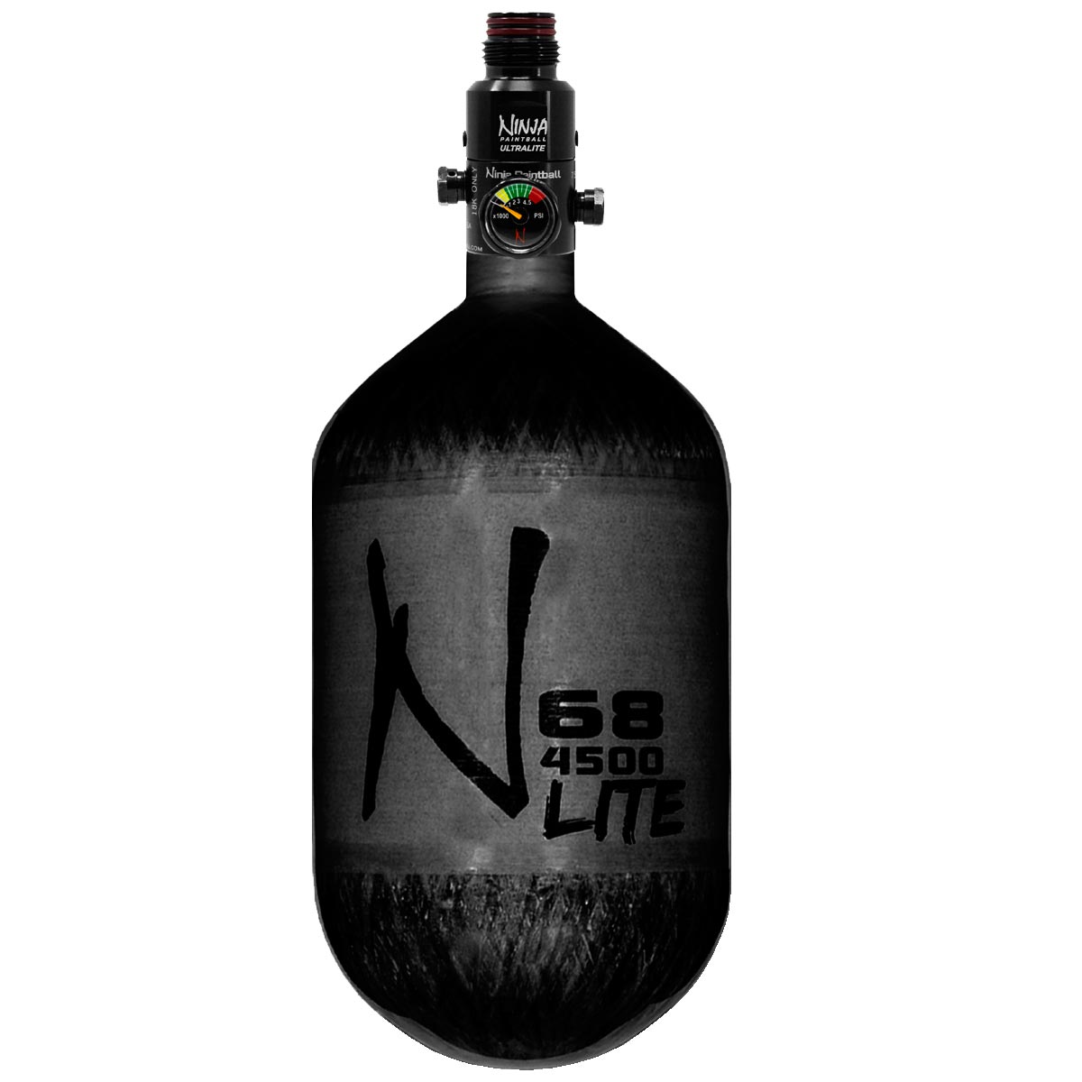 Ninja Lite 68ci 4500psi Carbon Fiber Air Tank w Ultralite Regulator Translucent Black