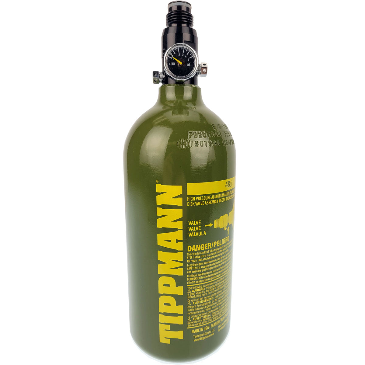 Tippmann 48 ci 3000 psi Aluminum Compressed Air Tank Olive