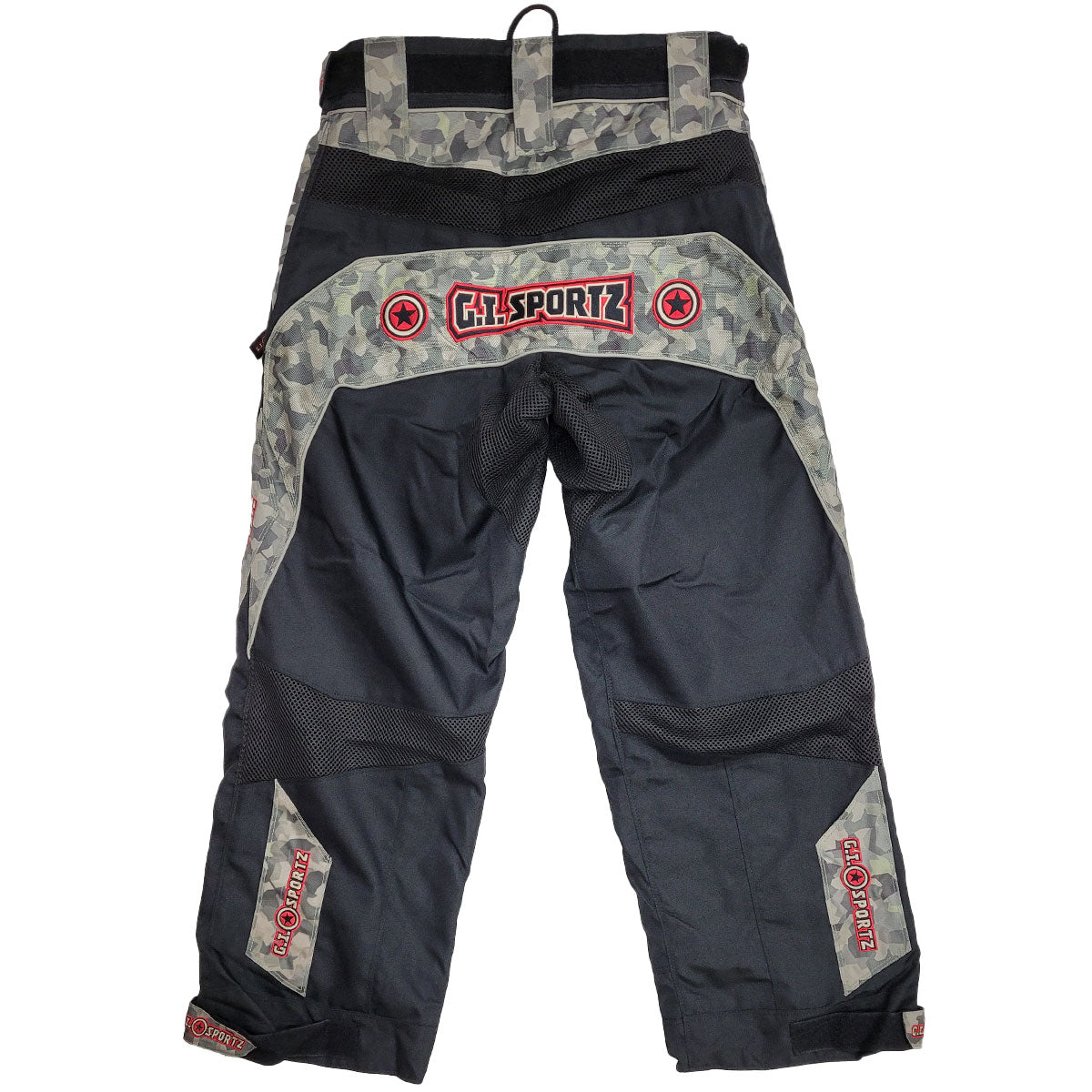 GI Sportz Paintball Pants Green Grey Camo with Red Accents