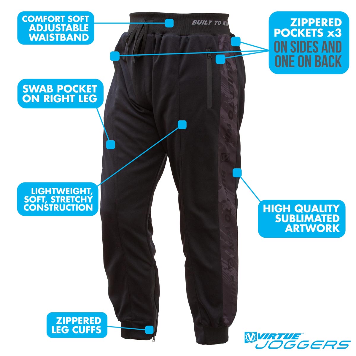 Virtue Jogger Pants Built To Win Black