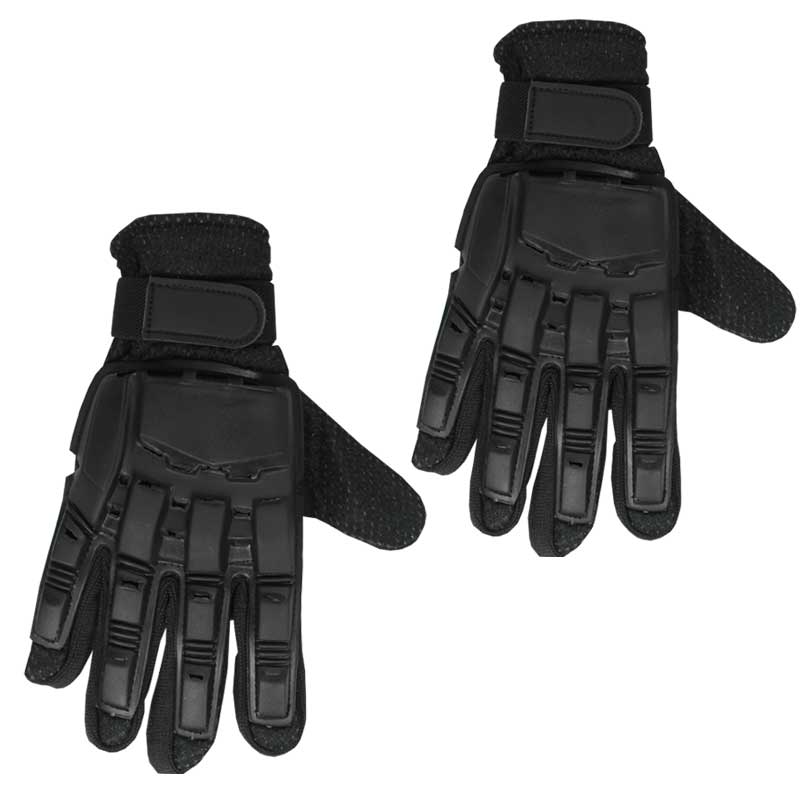 Hardback Full Finger Paintball Gloves Black