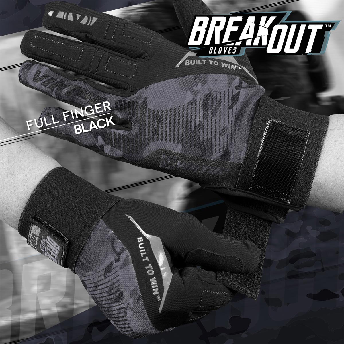 Virtue Breakout Gloves Full Finger Black Camo