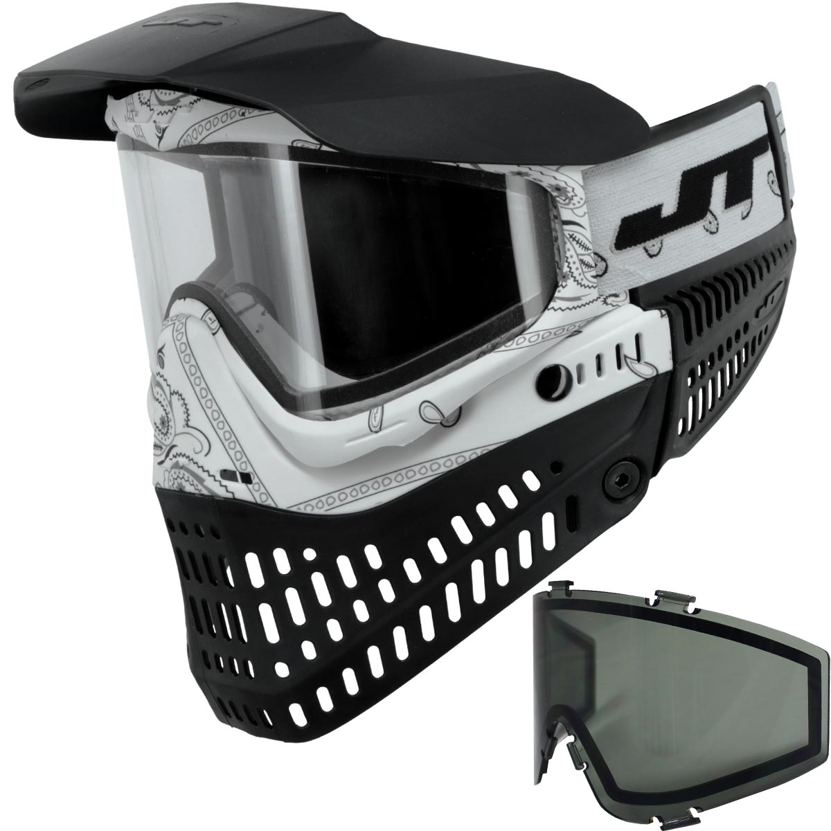 JT ProFlex Bandana Goggle LE White with Extra Lens