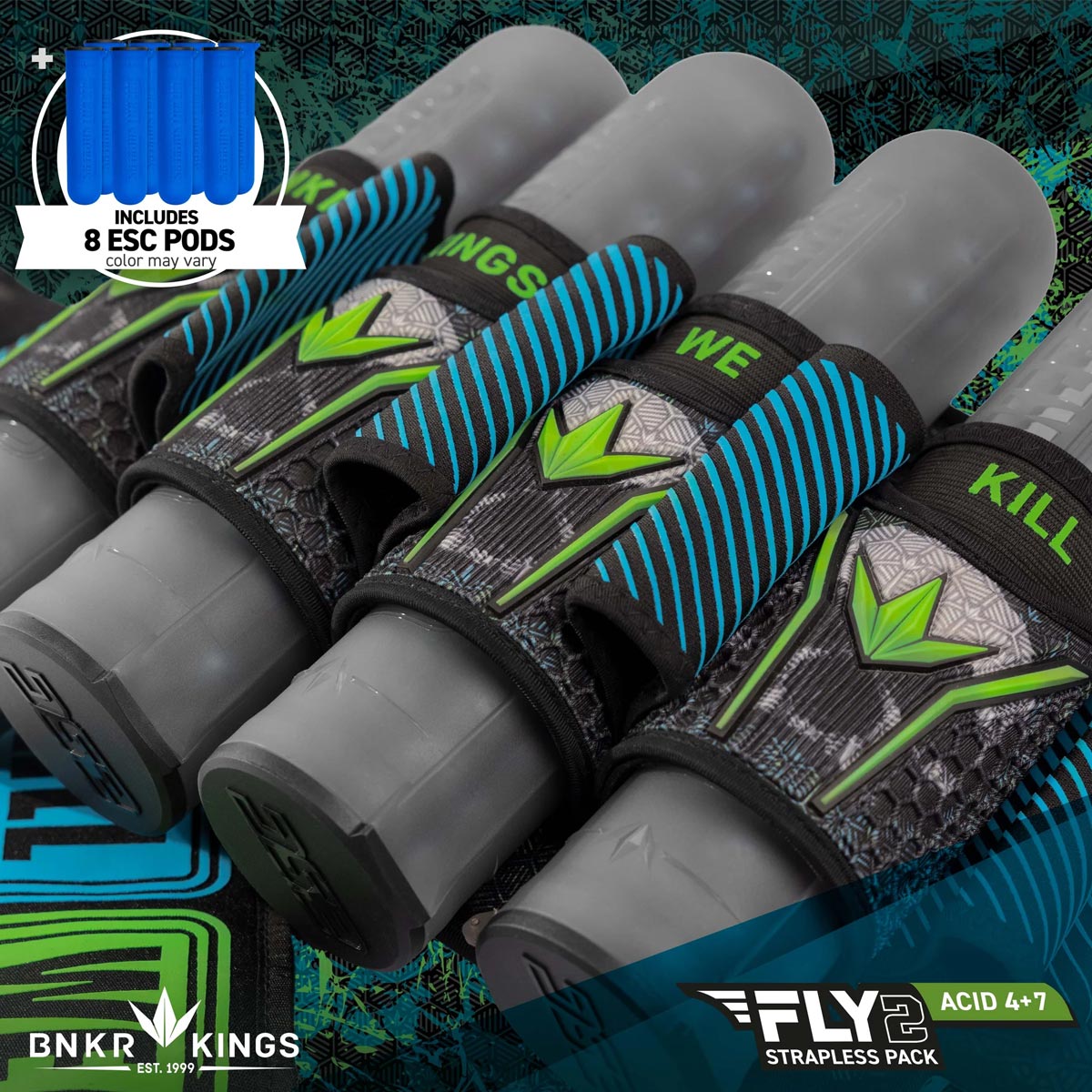 Bunkerkings Fly2 Pack Acid Skull 4+7 with 8 ESC Pods