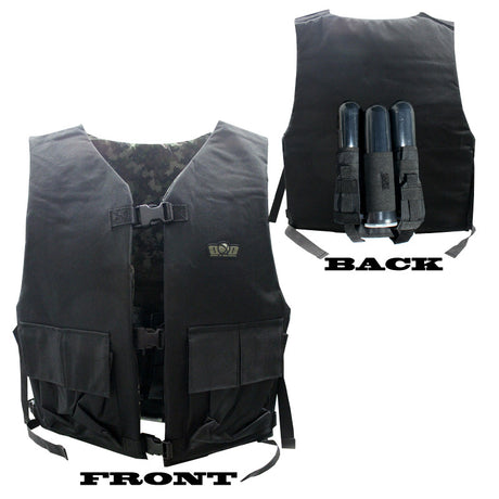 GXG Tactical Vest / Chest Protector with 2+1 Pouch Reversible Black/Digi Camo