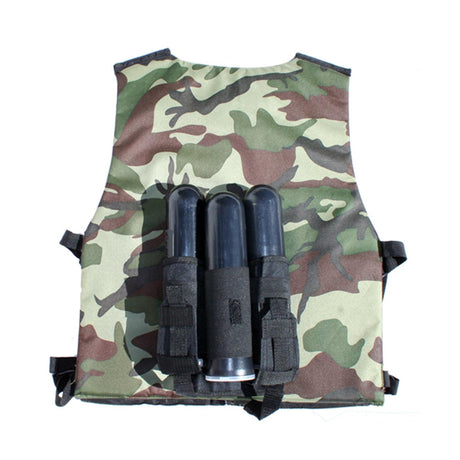 GXG Tactical Vest / Chest Protector with 2+1 Pouch Reversible Woodland / Black