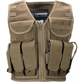 Tippmann Tactical Airsoft/Paintball Vest w Tank Pouch Tan