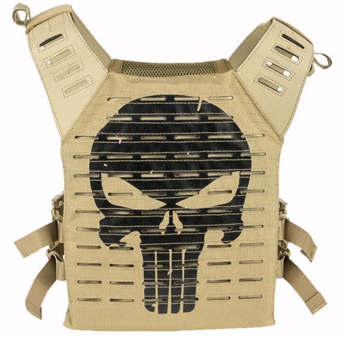 Valken Alpha Plate Carrier LC Paintball Vest Tan Skull