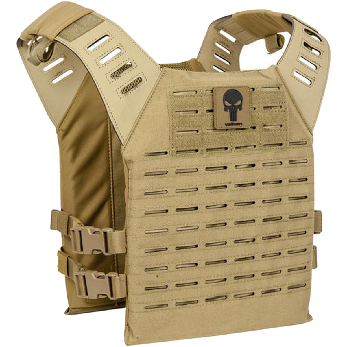 Valken Alpha Plate Carrier LC Paintball Vest Tan Skull