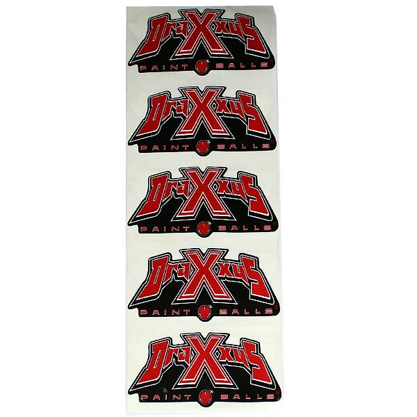 Draxxus Paintball Sticker Red 5 Pack