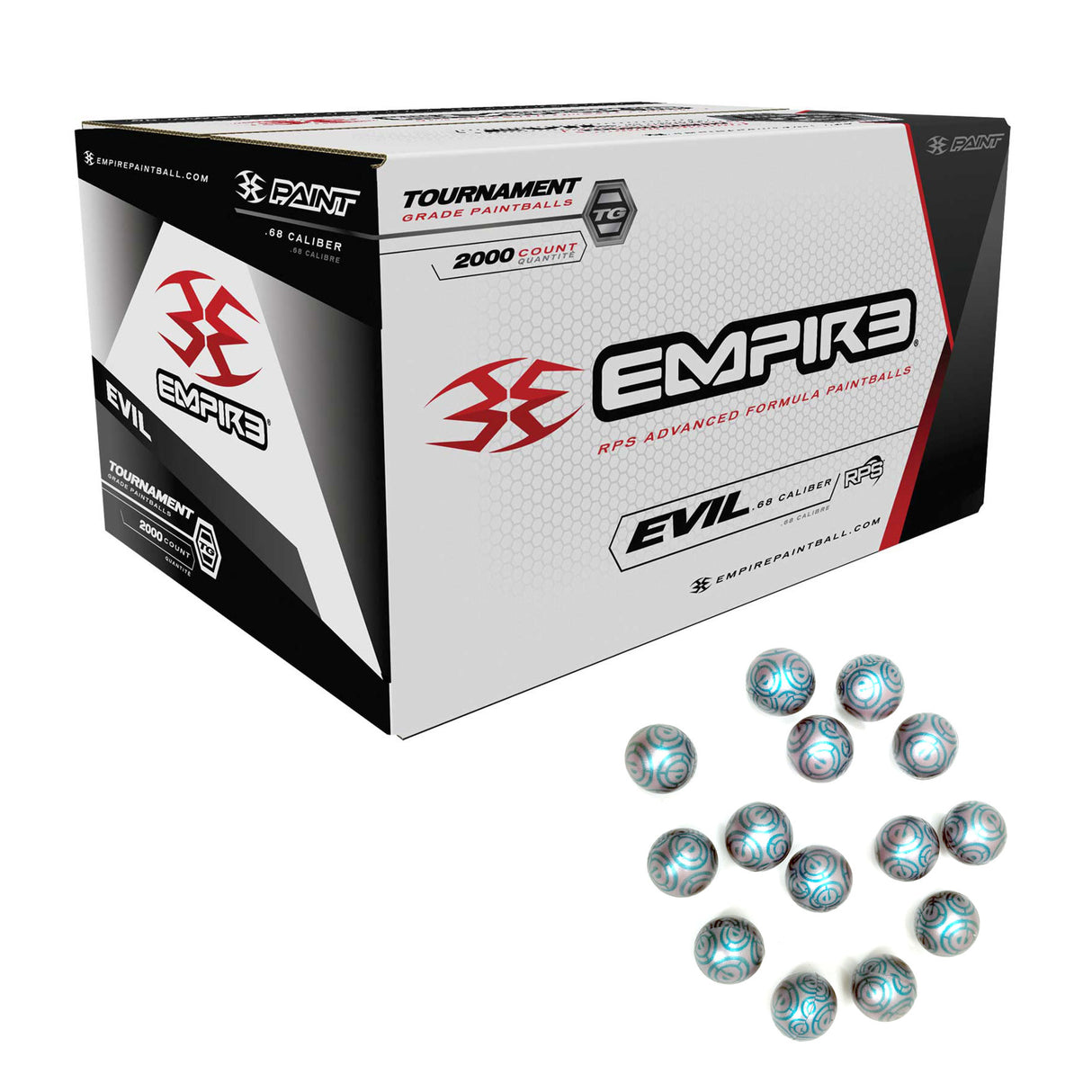 Empire Ultra Evil 2000 Paintballs Metallic Silver shell Imperial Pink fill