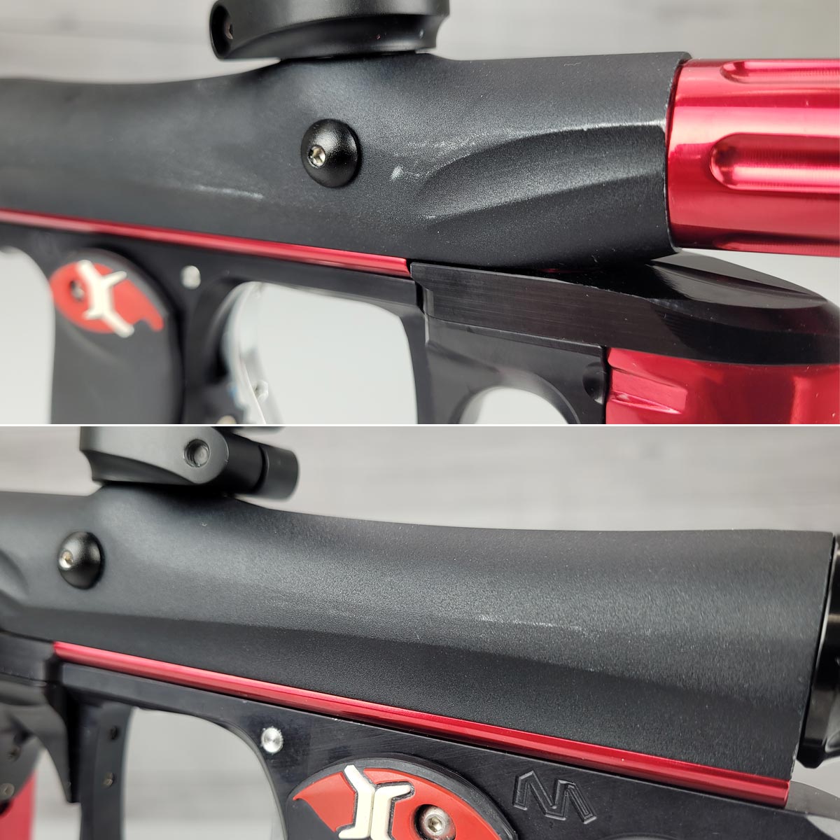 Invert Mini Paintball Marker Black Red w Upgrades USED