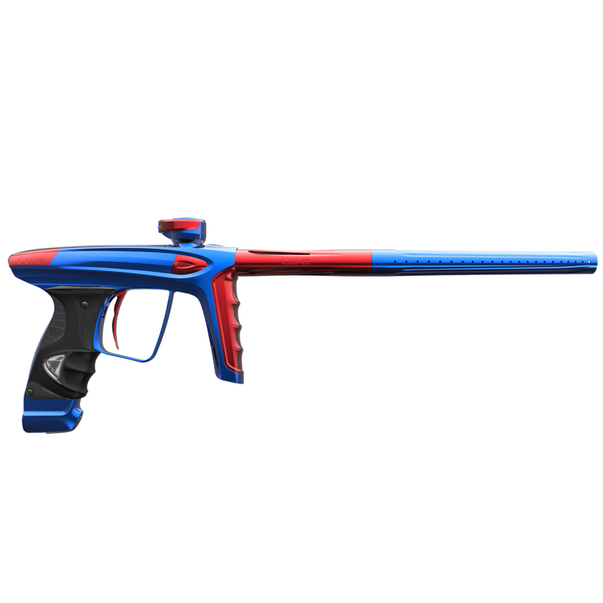 DLX Luxe Ice Paintball Gun Blue Red Accents